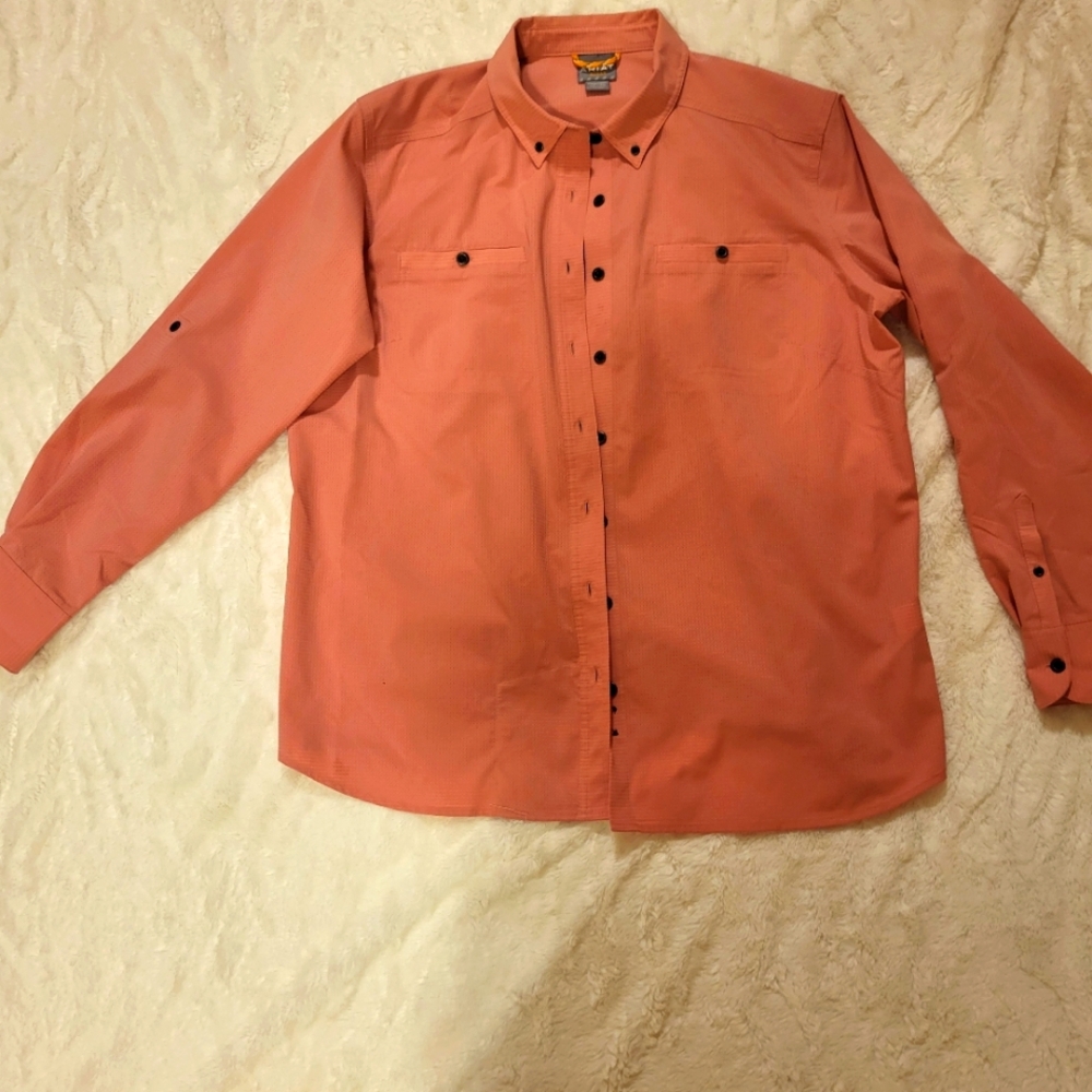 Ariat Coral Pink VentTEK Stretch Button Up Western Style Shirt